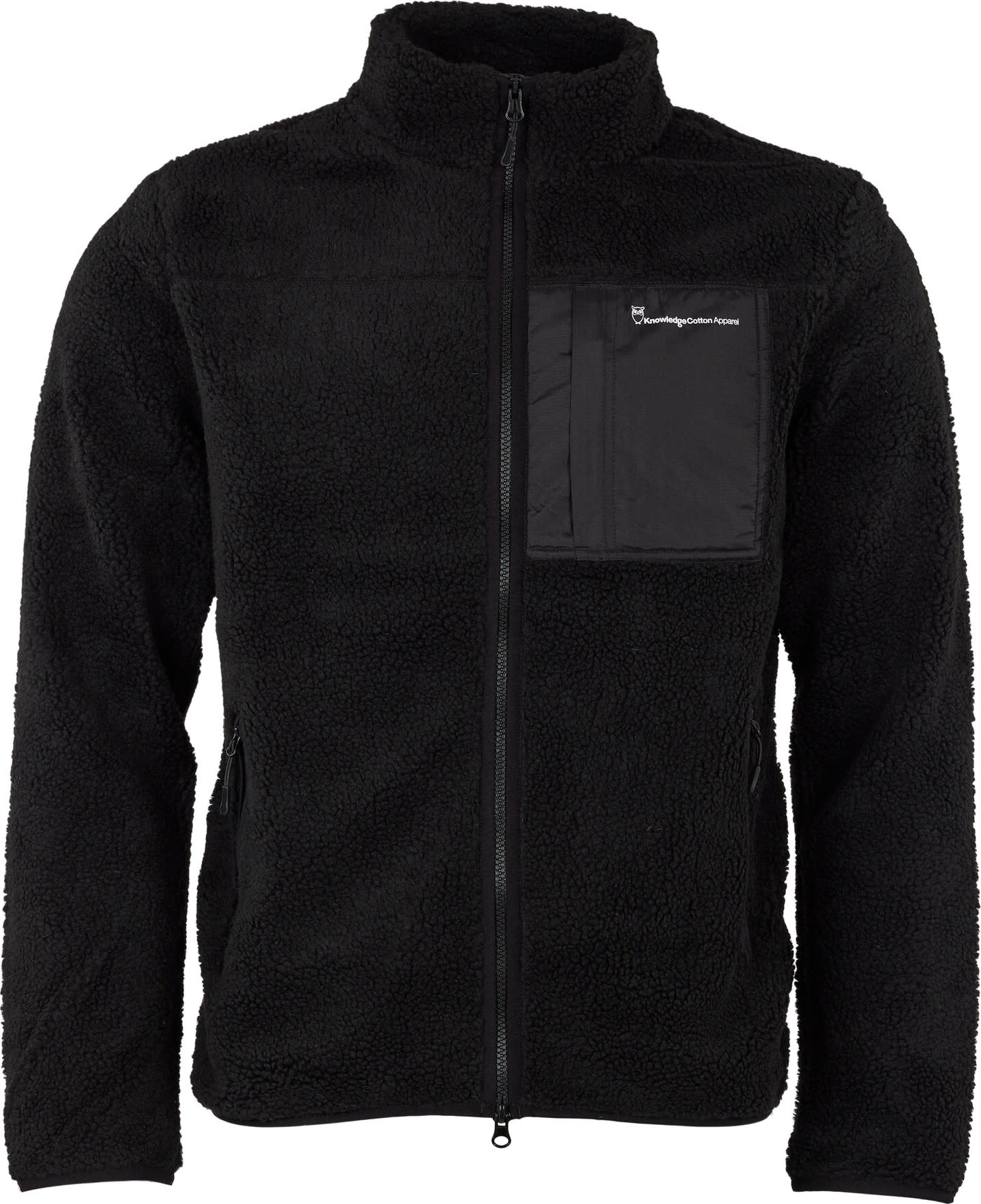 Knowledge Cotton Apparel Men’s Teddy Fleece Zip Sweat  Black Jet