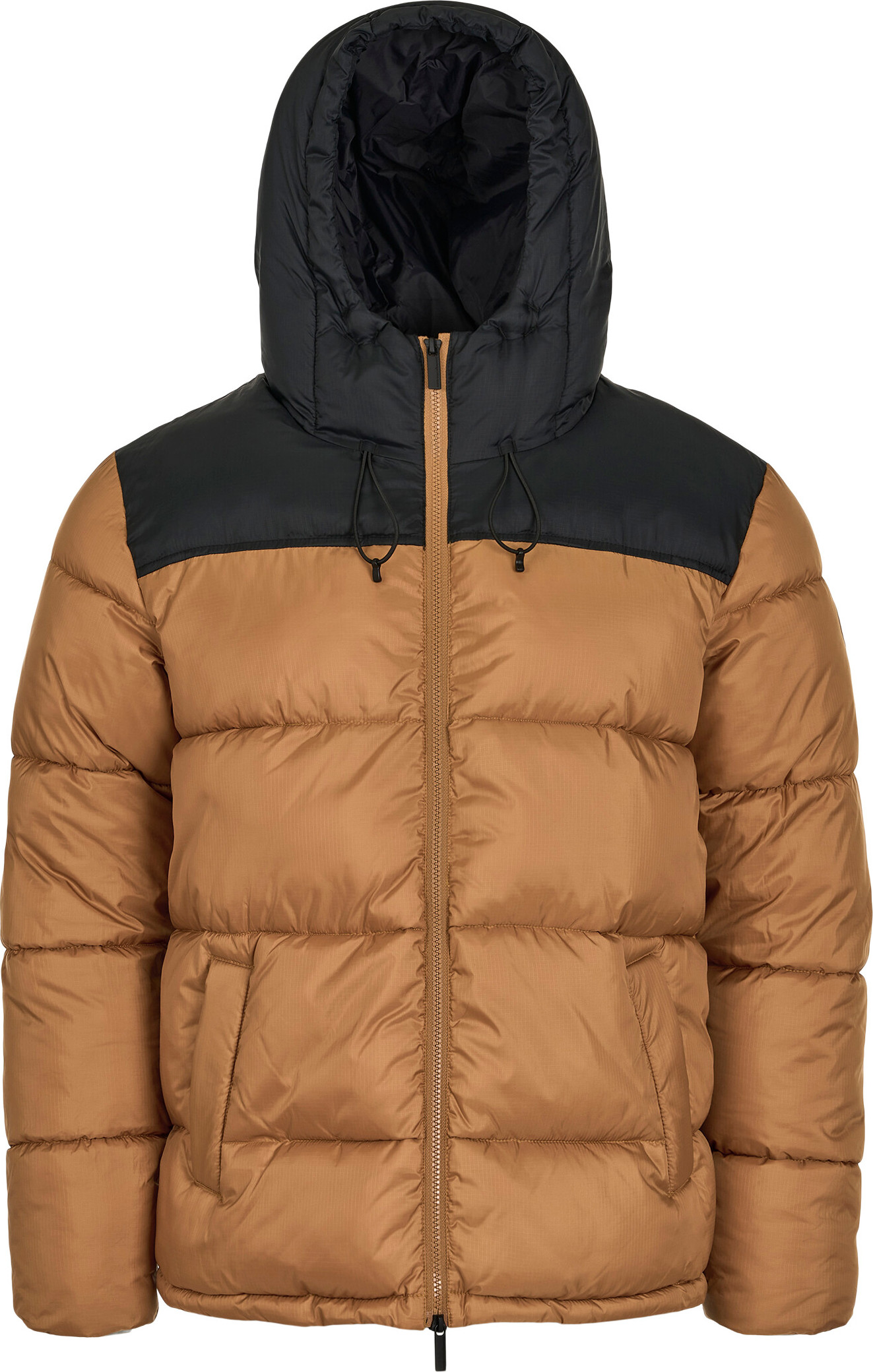 Knowledge Cotton Apparel Men’s Thermore™Puffer Color Blocked Jacket Thermoactive™ Brown Sugar