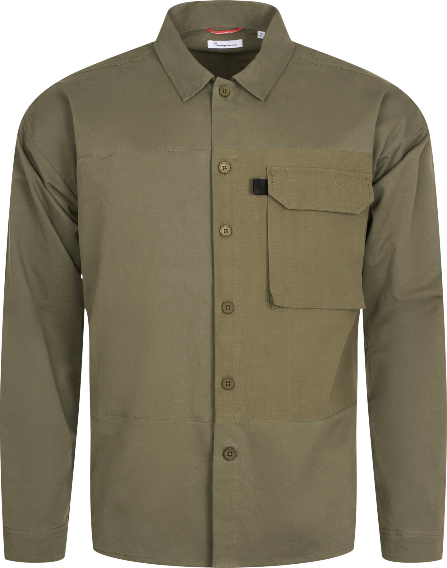 Men’s Outdoor Twill Overshirt With Contrast Fabric Burned Olive