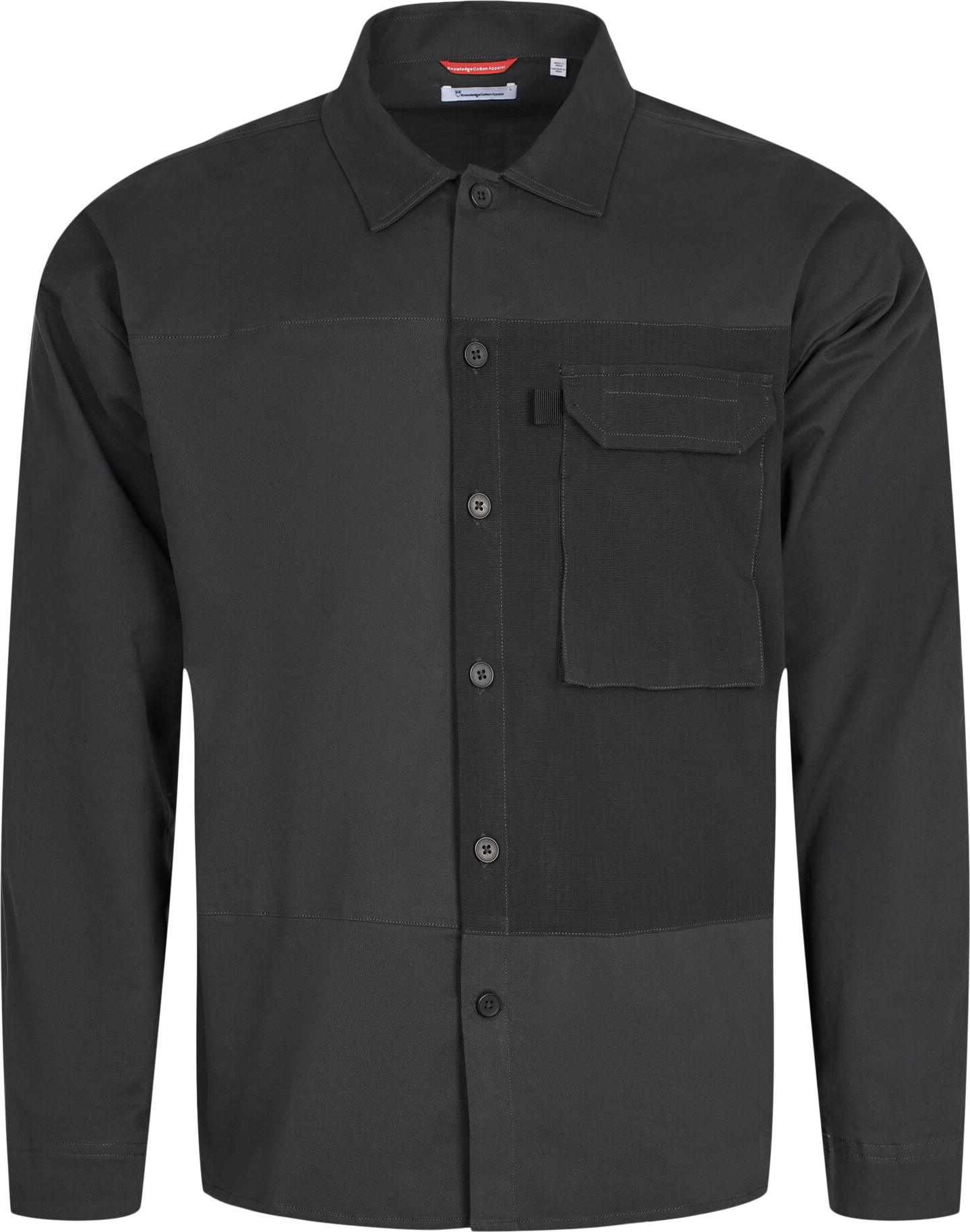 Knowledge Cotton Apparel Men’s Outdoor Twill Overshirt With Contrast Fabric Phantom