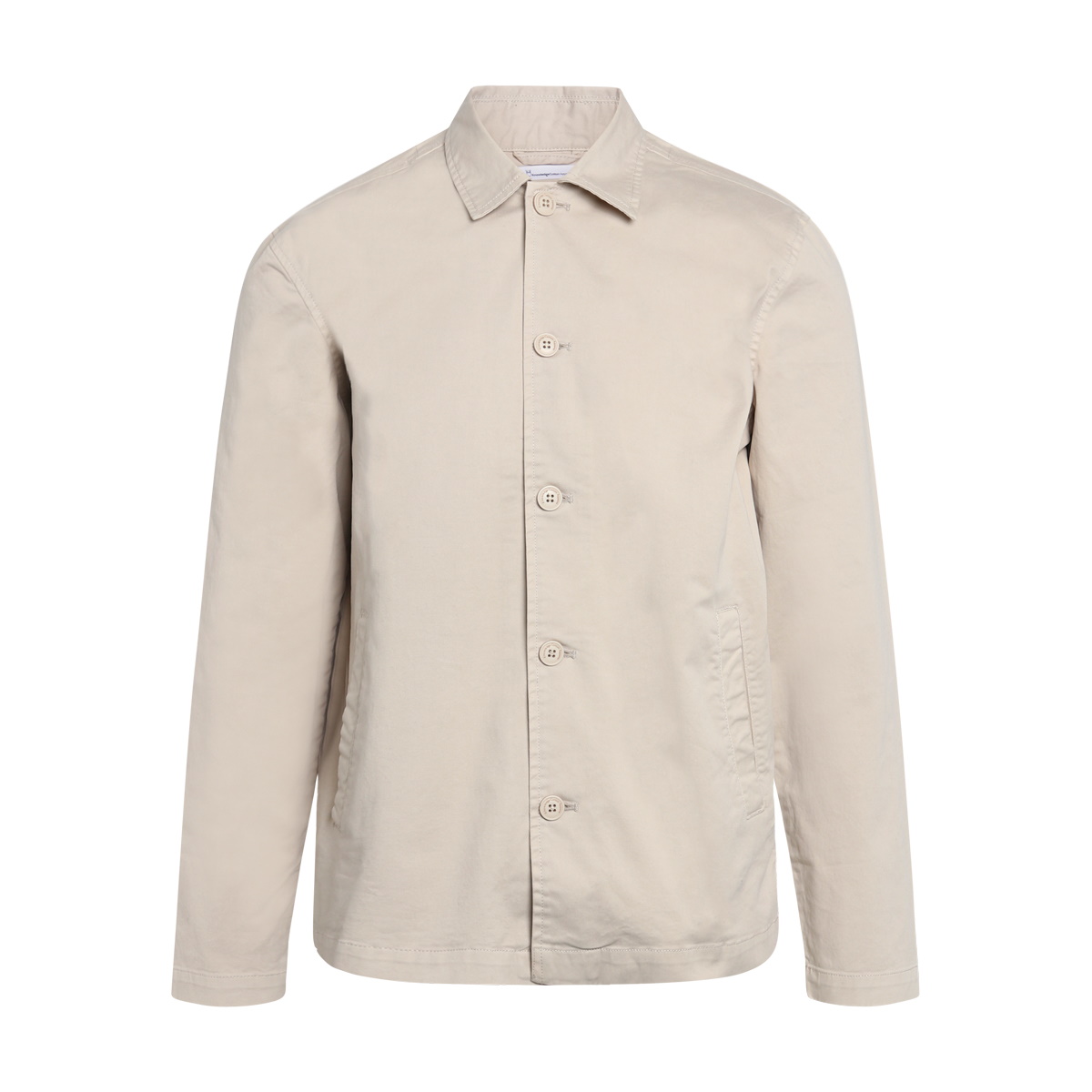 Knowledge Cotton Apparel Pine Poplin Overshirt – Gots/Vegan Light Feather Gray