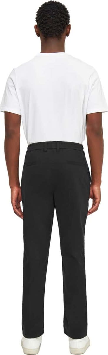 Knowledge Cotton Apparel Men's Regular Twill Pant Belt Details Black Jet Knowledge Cotton Apparel