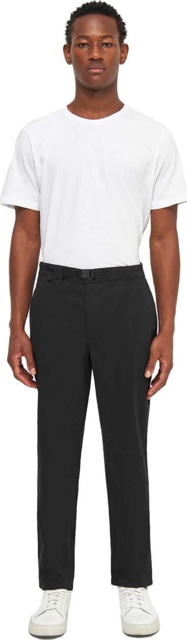 Knowledge Cotton Apparel Men's Regular Twill Pant Belt Details Black Jet Knowledge Cotton Apparel