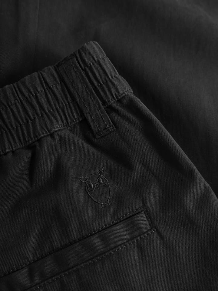 Knowledge Cotton Apparel Men's Regular Twill Pant Belt Details Black Jet Knowledge Cotton Apparel