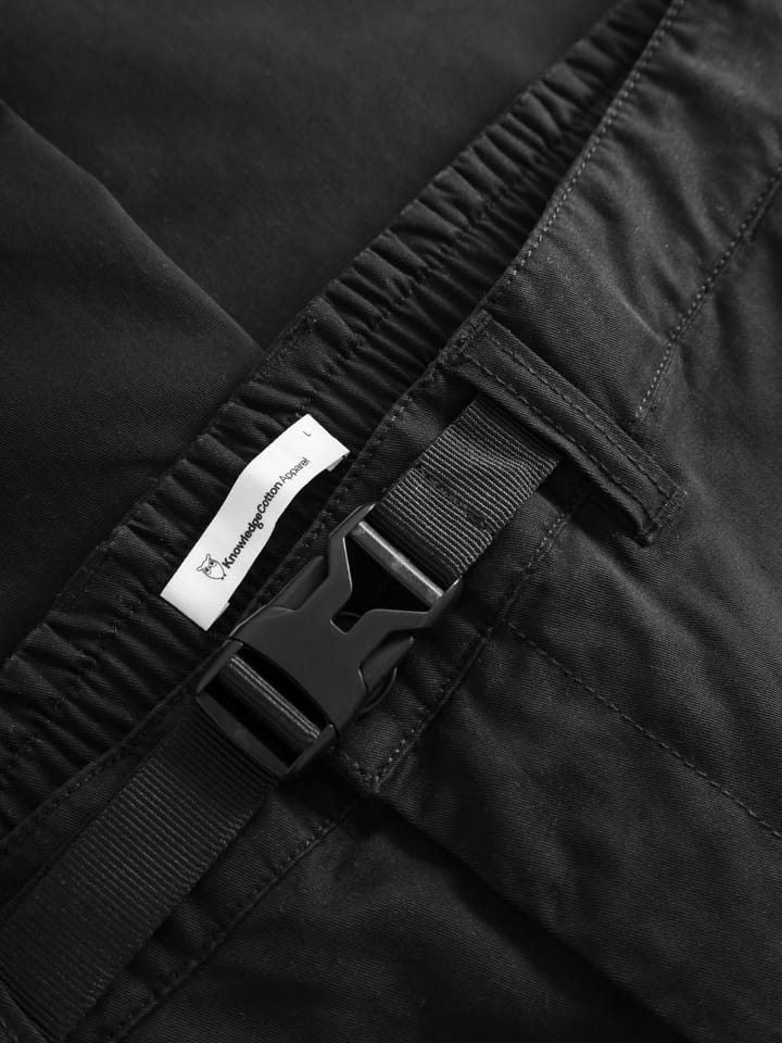 Knowledge Cotton Apparel Men's Regular Twill Pant Belt Details Black Jet Knowledge Cotton Apparel