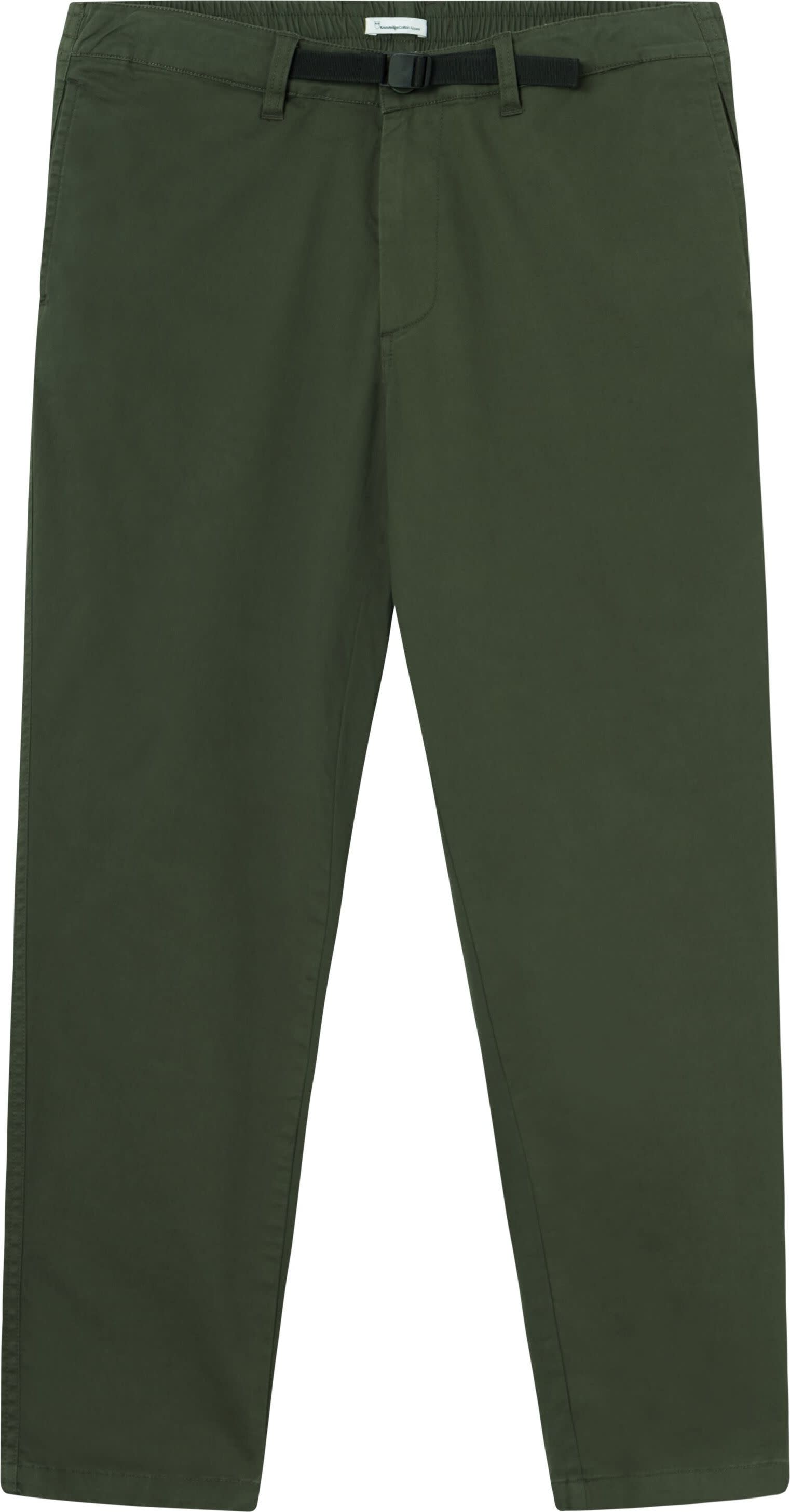 Knowledge Cotton Apparel Men’s Regular Twill Pant Belt Details Forrest Night