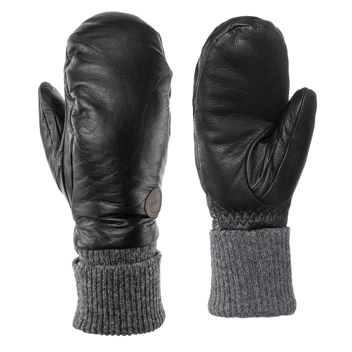 Kombi Women’s Rolly Leather Mittens Black