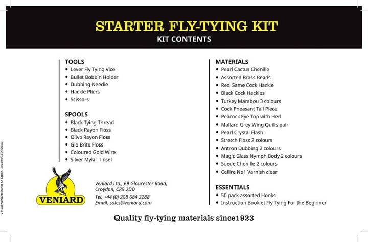 Veniard Starter Fly Tying Kit Fluebindesett Med Alt Det Nødvendige Veniard