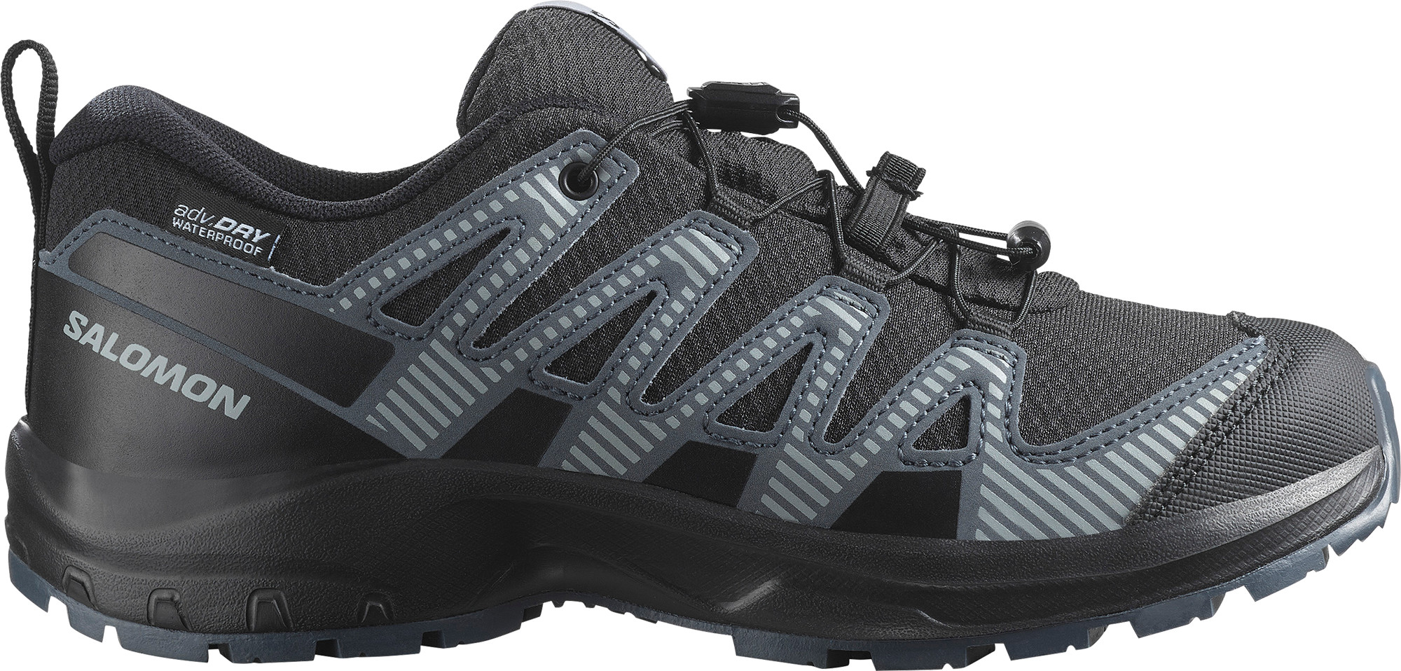 Salomon Kids' XA Pro V8 Waterproof Black/turbulence/quarry, 34