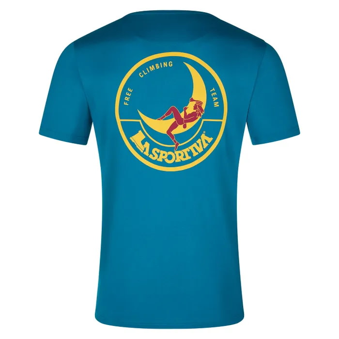 La Sportiva Men s Climbing On The Moon T Shirt Turchese Giallo Buy La Sportiva Men s Climbing On The Moon T Shirt Turchese Giallo here Outnorth