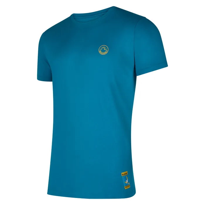 La Sportiva Men’s Climbing On The Moon T-Shirt Turchese/Giallo