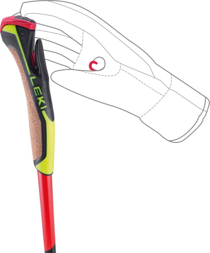 Leki HRC Max Shark Bright Red-Neonyellow-Carbon Structure Leki