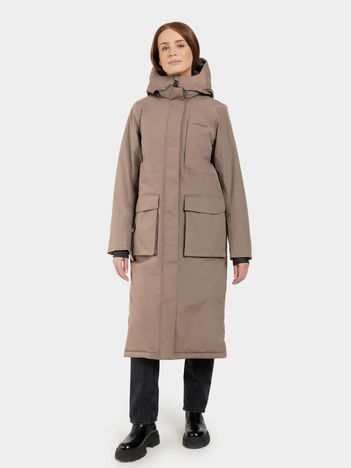 Didriksons Women's Leya Parka Long 3 Mocha Brown Didriksons