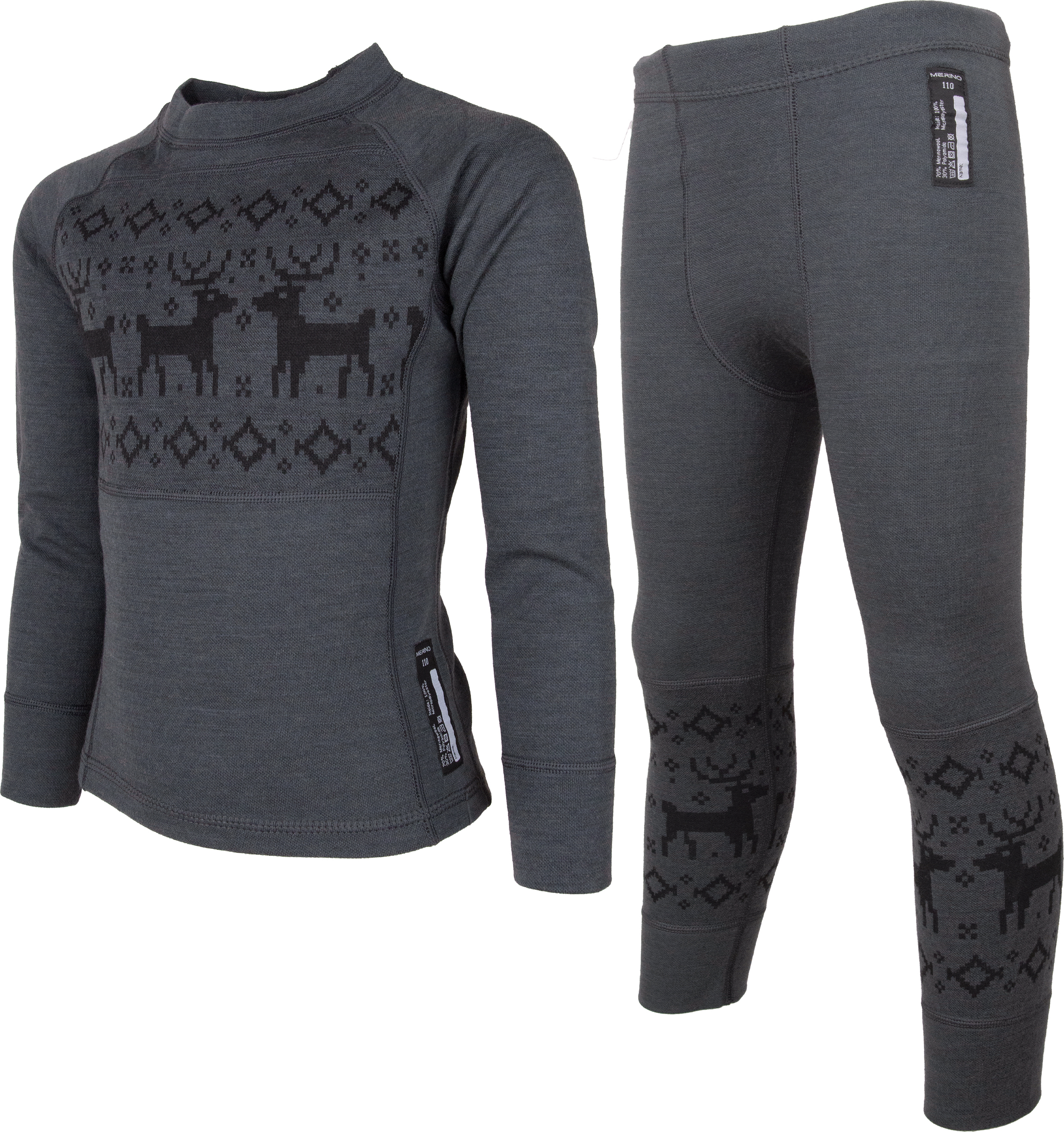 Lindberg Kids’ Kåbdalis Merino Set Anthracite