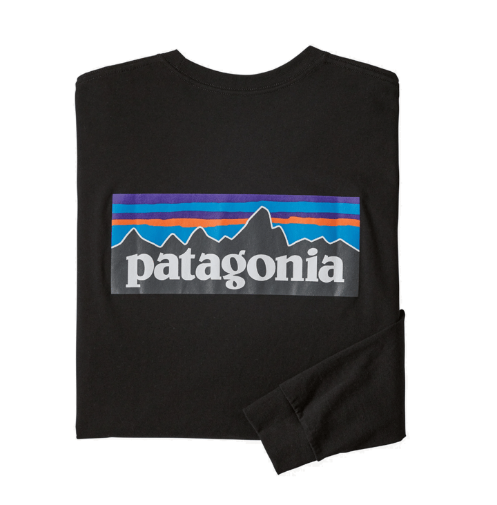 Patagonia Men's Longsleeve P-6 Logo Responsibili-Tee Black Patagonia