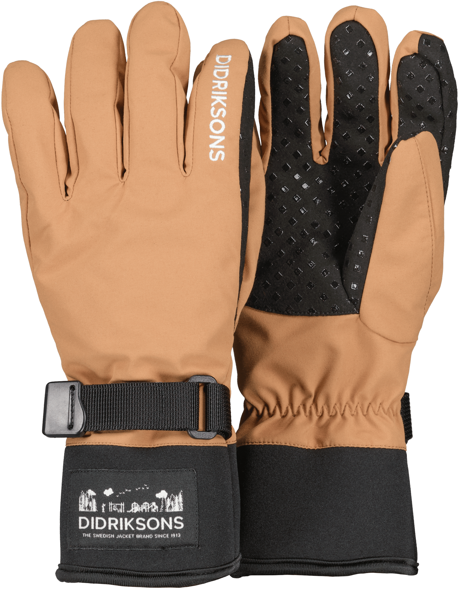 Didriksons Kids' Lovas Five Finger Gloves 2 Almond Brown