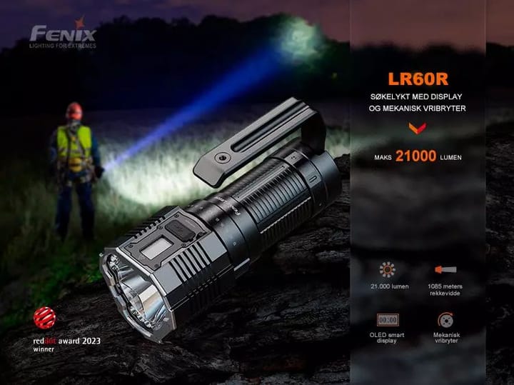 Fenix Fenix Lr60r Lykt 21.000 Lumen Oppladbar Utrasterk Håndholdt Søkelykt Fenix