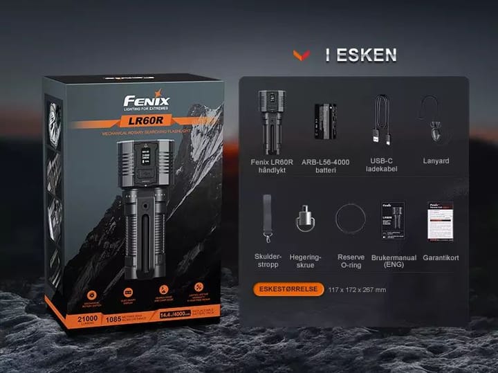 Fenix Fenix Lr60r Lykt 21.000 Lumen Oppladbar Utrasterk Håndholdt Søkelykt Fenix