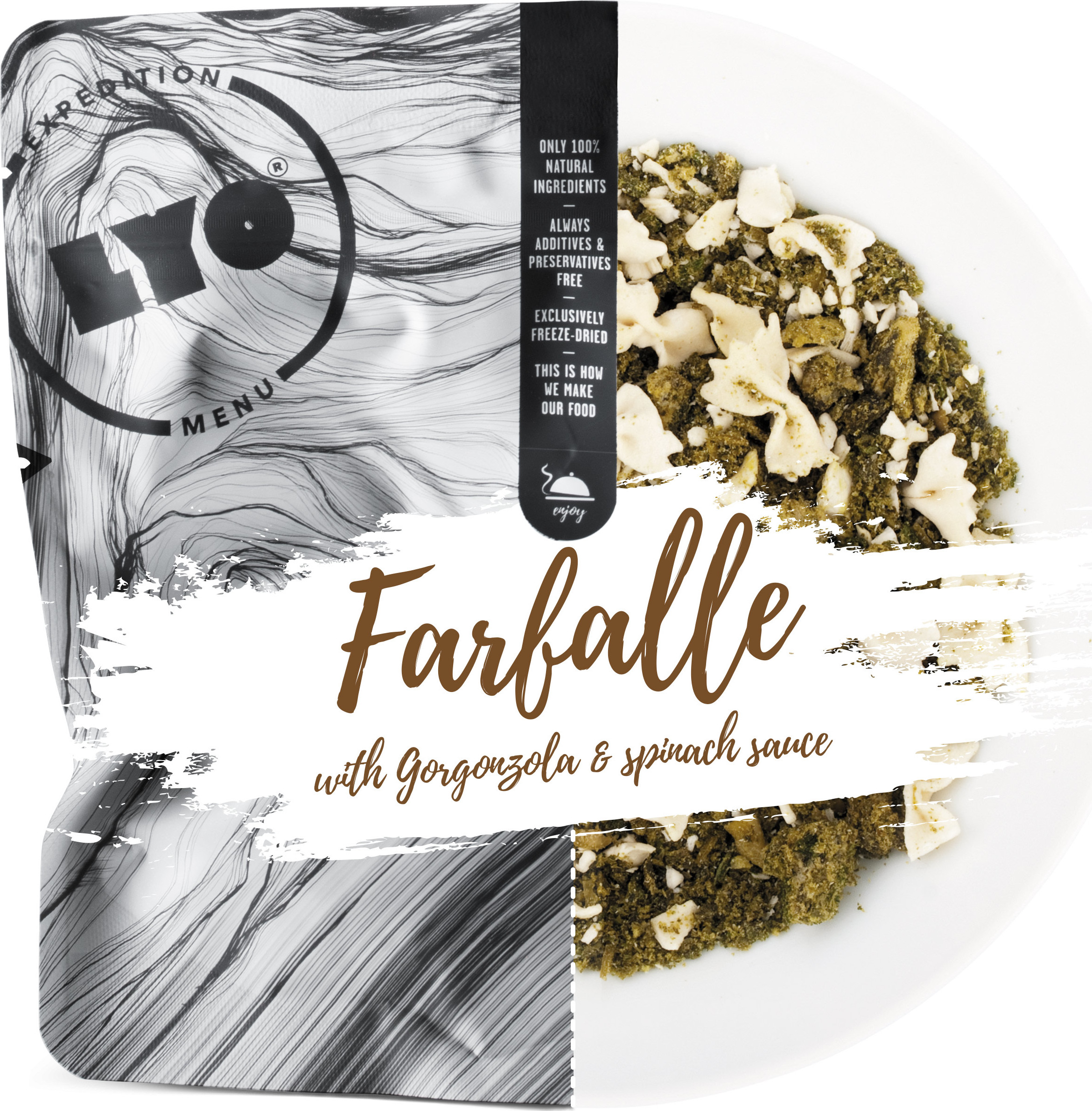 Lyofood Farfalle With Gorgonzola And Spinach Sauce Small Pack 370g NoColour