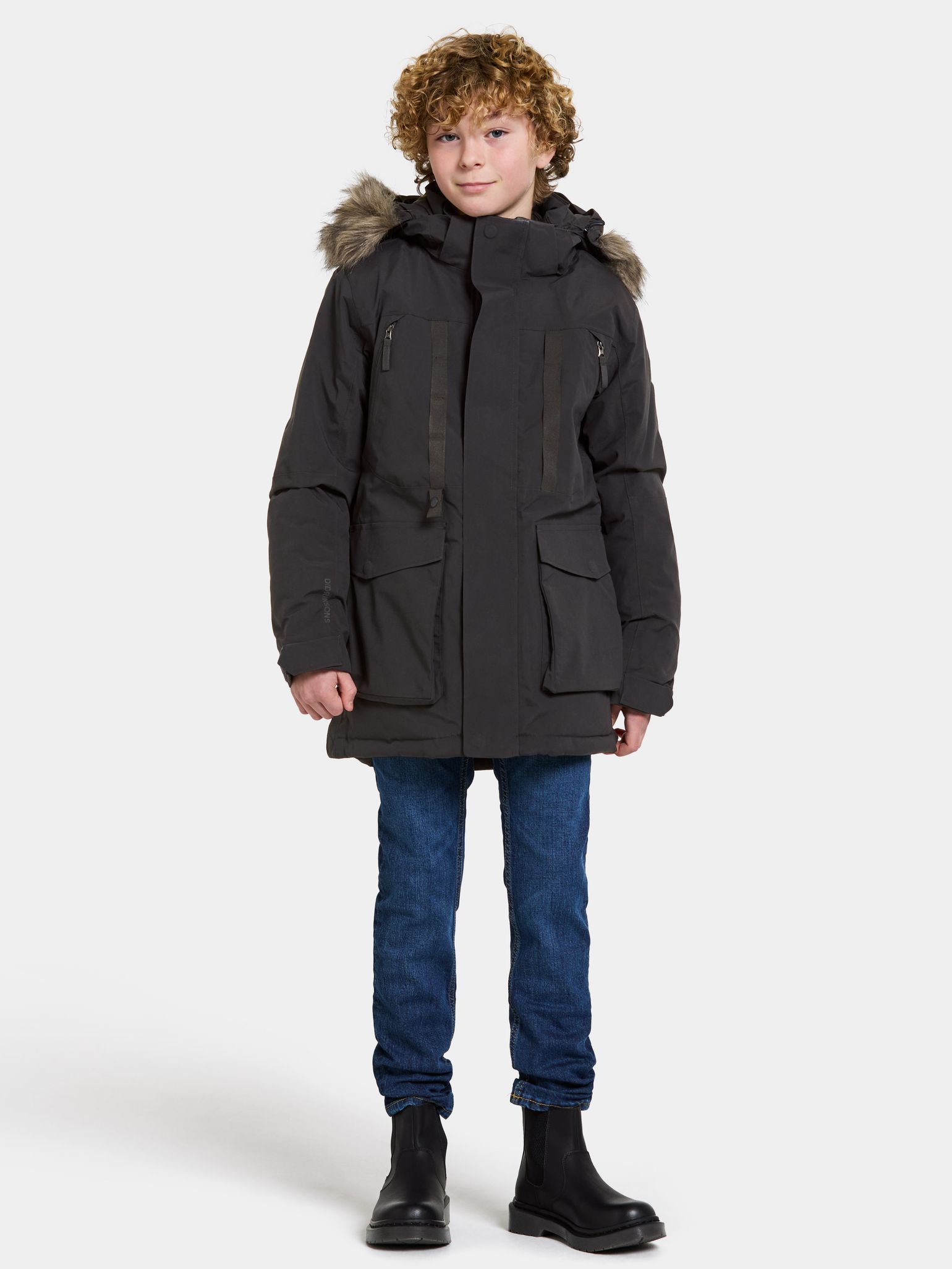 Didriksons Kids' Magnetit Parka 2 Black