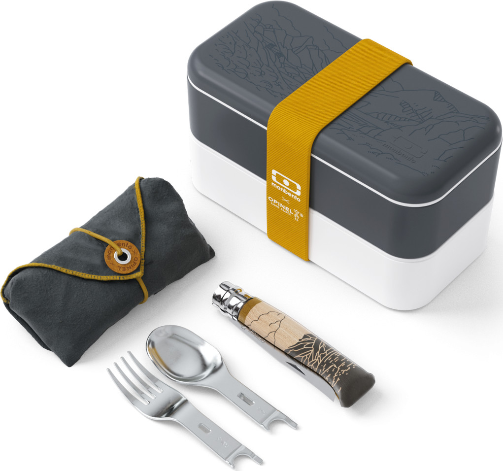 Opinel On-the-go Lunch Kit Monbento x Opinel Gray/White