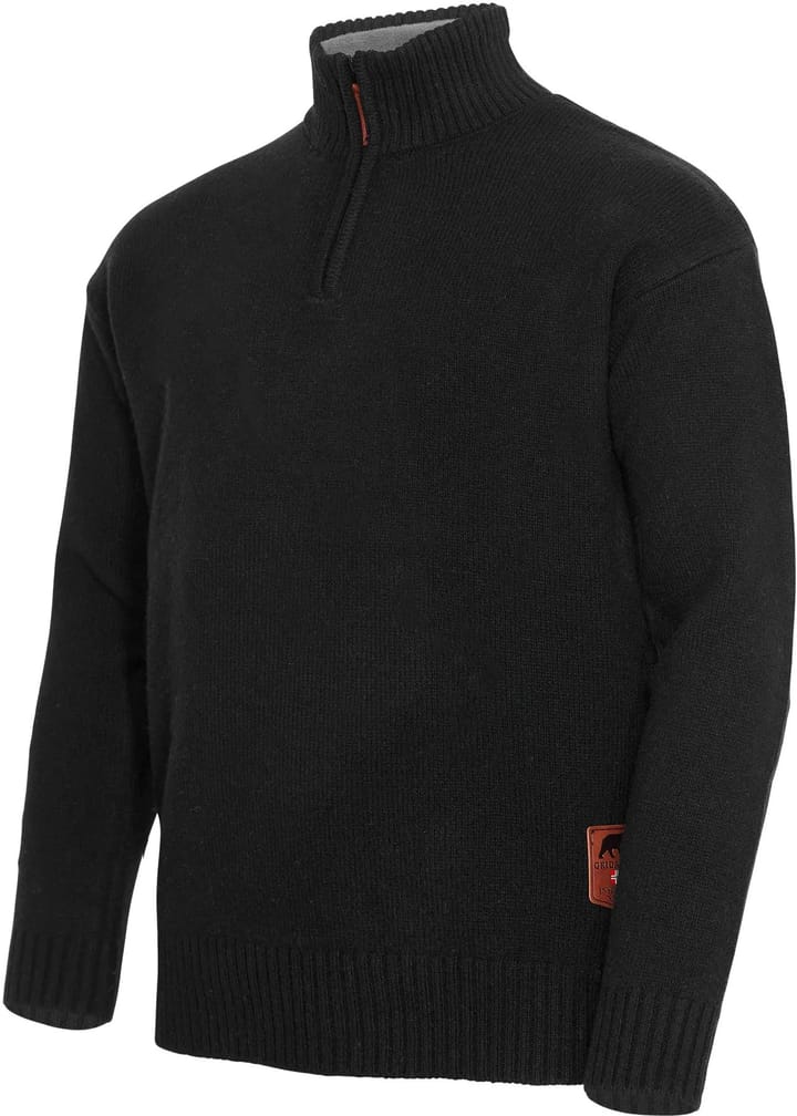 Gridarmor Men's Snøkrystall Solid Half Zip Ullgenser Black Beauty Gridarmor