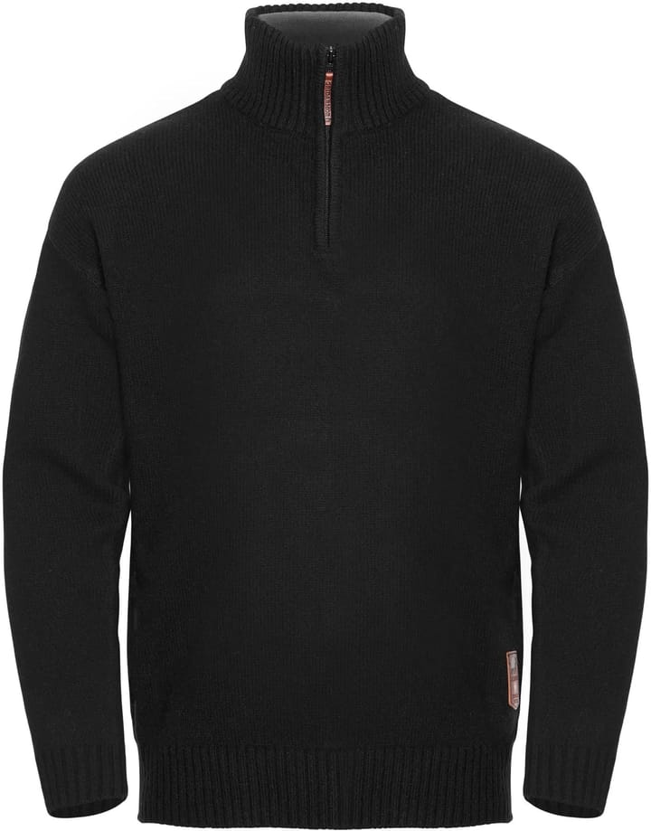 Gridarmor Men's Snøkrystall Solid Half Zip Ullgenser Black Beauty Gridarmor