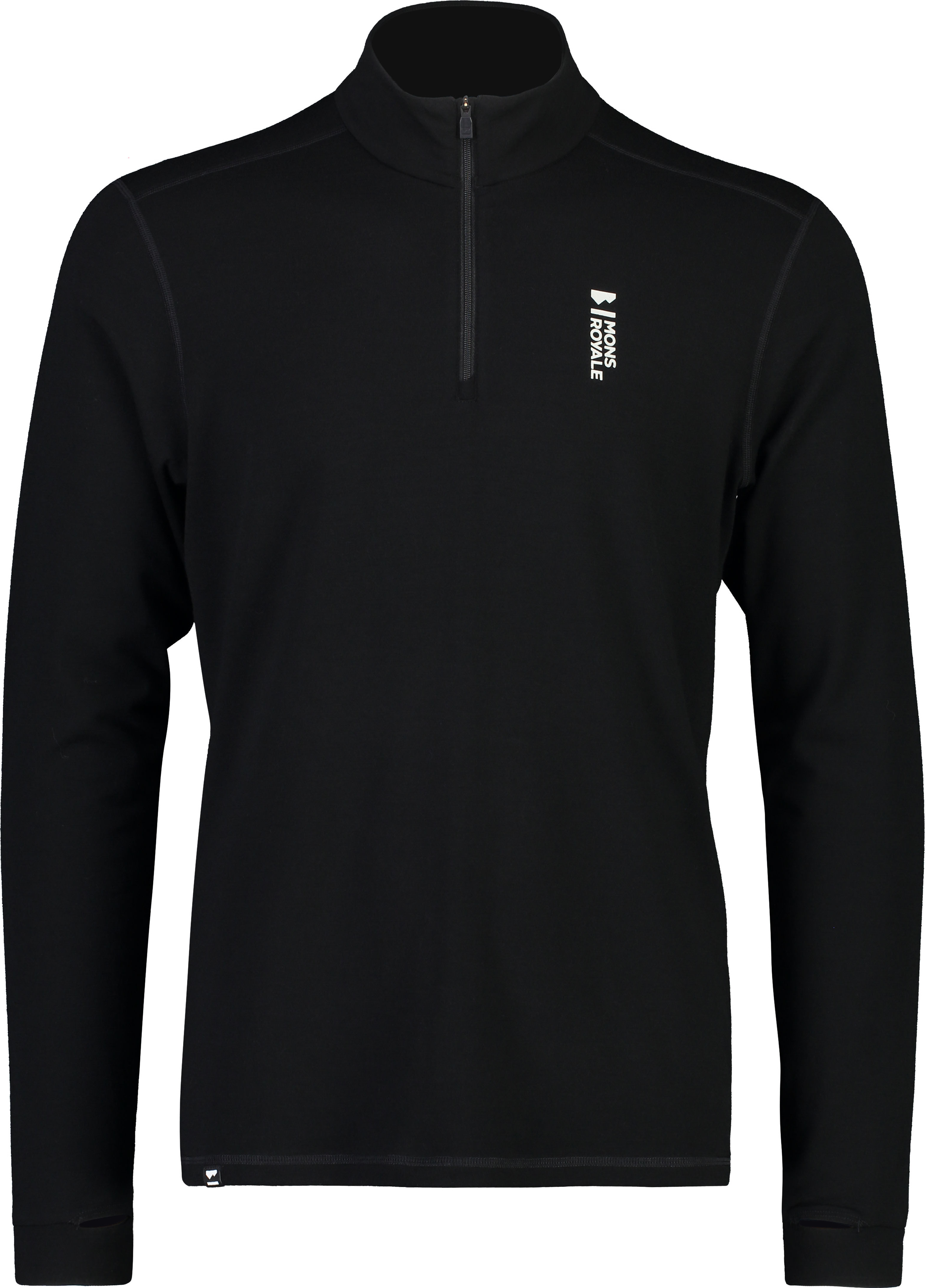 Mons Royale Men’s Cascade Merino Flex 200 1/4 Zip Black