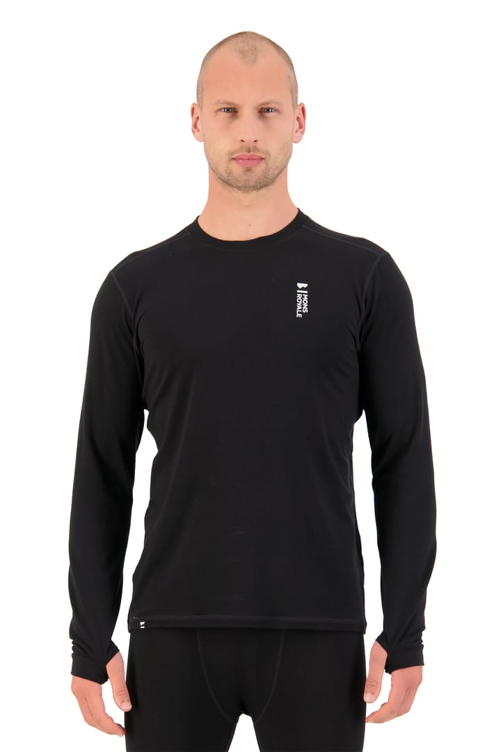 Mons Royale Men's Cascade Merino Flex 200 Long Sleeve Black Mons Royale