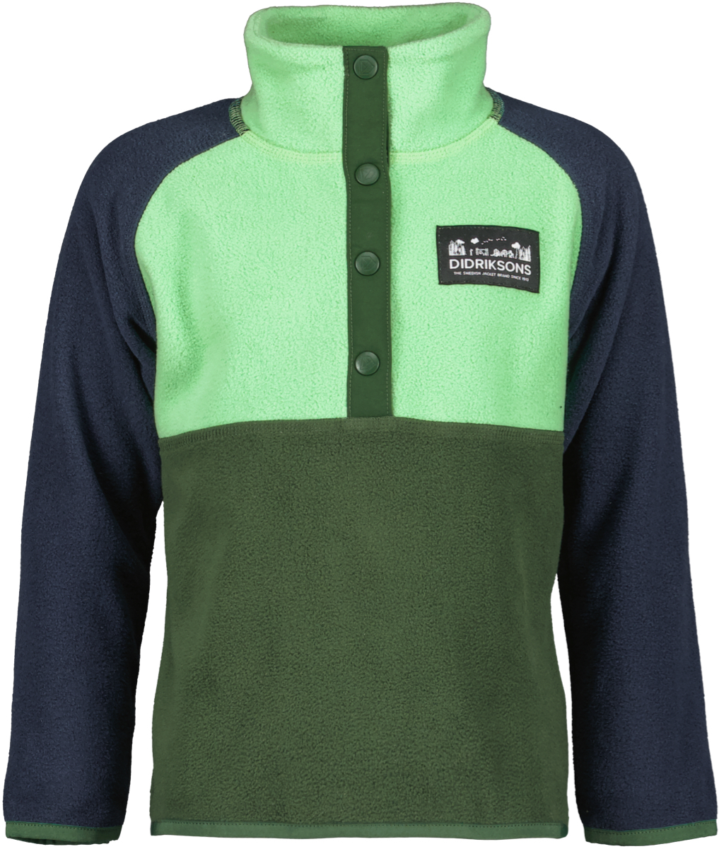 Didriksons Kids’ Monte Half Button 4 Pine Green