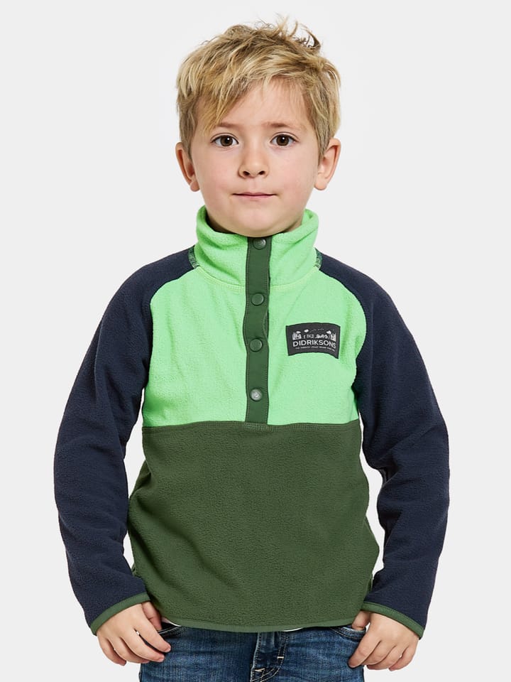 Didriksons Kids' Monte Half Button 4 Pine Green Didriksons