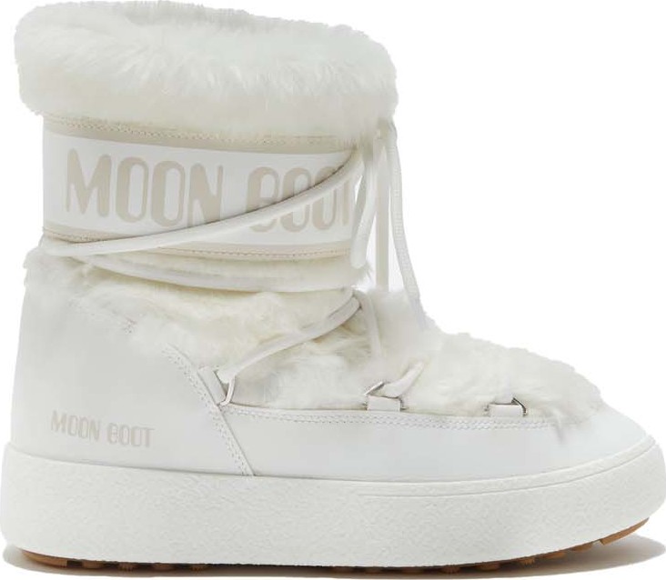 Moon Boot Women’s Low Track Faux Fur Water-Repellent White