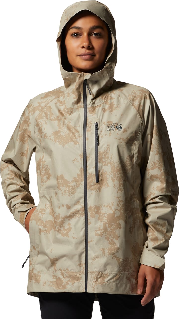 Mountain Hardwear Women's Stretch Ozonic Jacket Moab Tan Print Mountain Hardwear