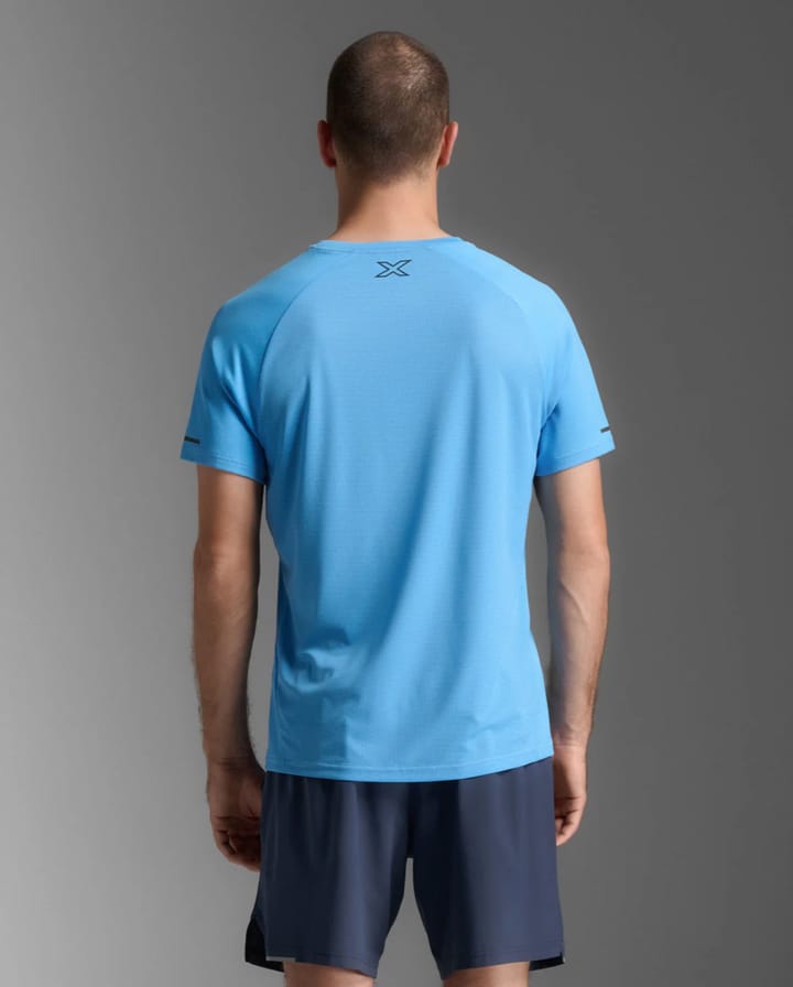 2XU Men's Aero Tee Azure Blue/black Reflective 2XU