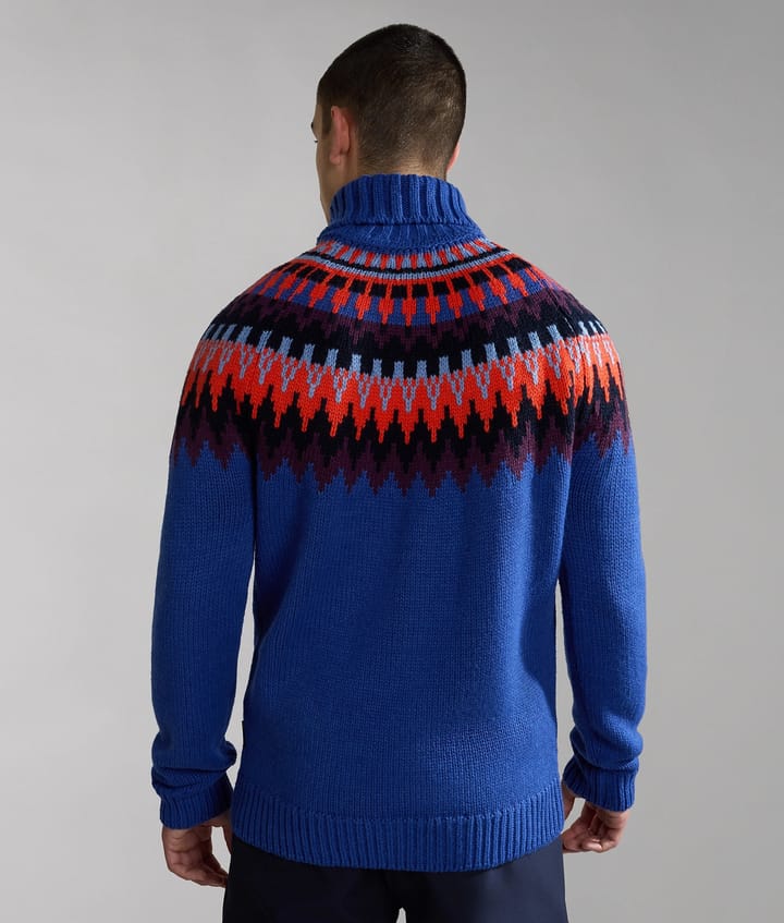 Napapijri Men's Nathaniel Turtleneck Jumper Blue Jacquard Napapijri