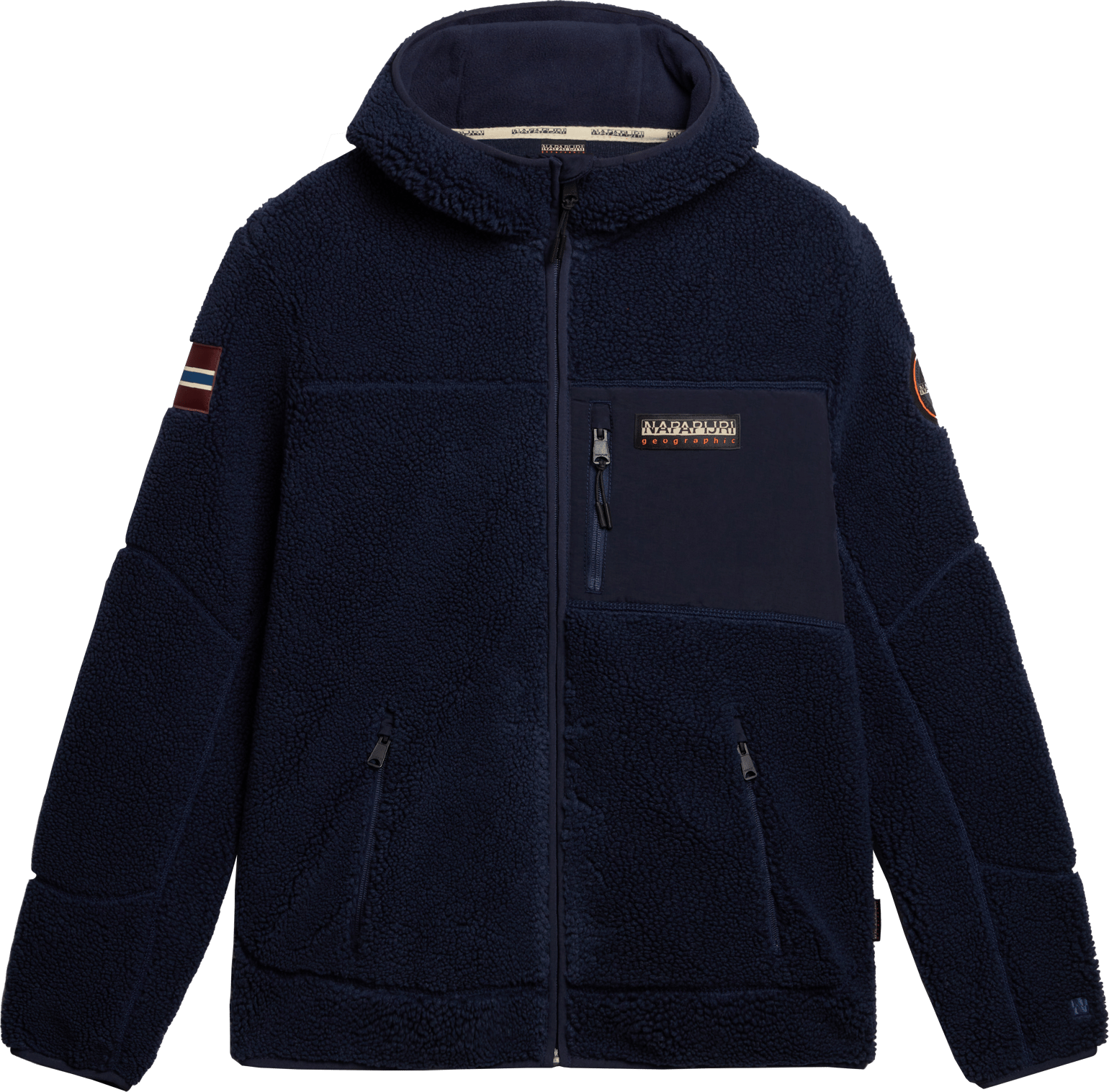 Napapijri Men's Yupik Full-Zip Fleece Hoodie Dark Blue