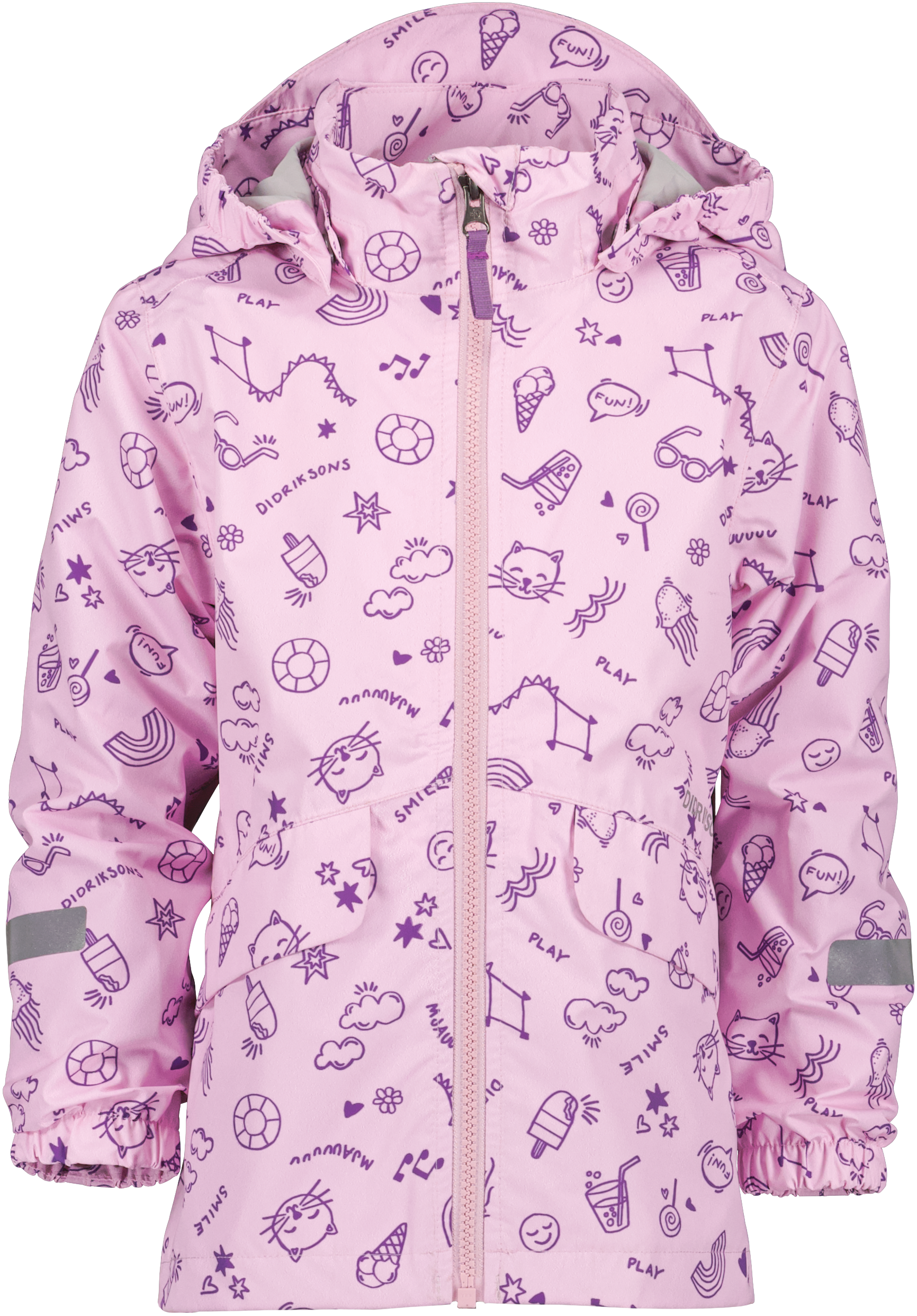 Didriksons Kids’ Norma Printed Jacket 3 Doodle Orchid Pink