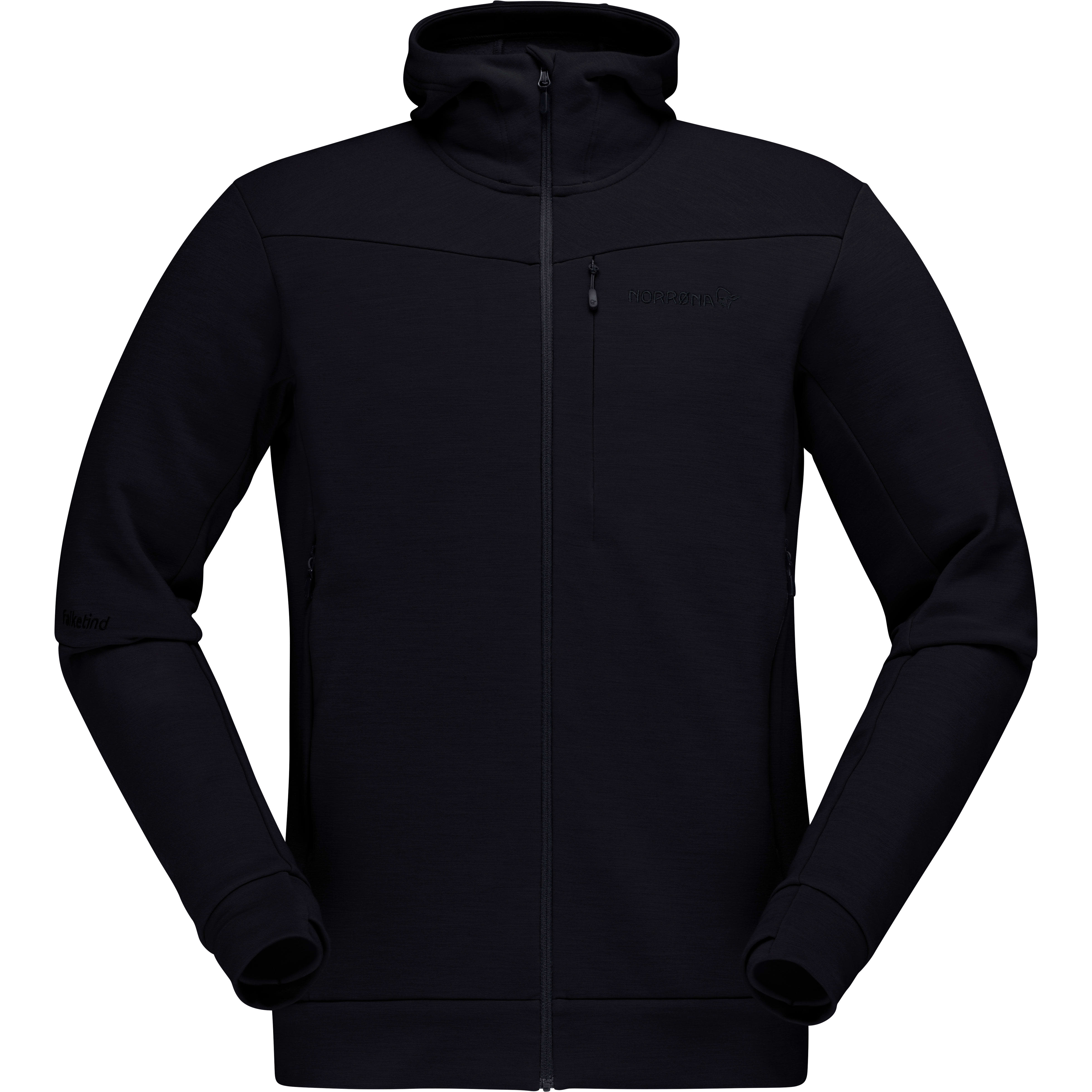 Men's Falketind Warmwool2 Stretch Zip Hood Caviar | Buy Men's 