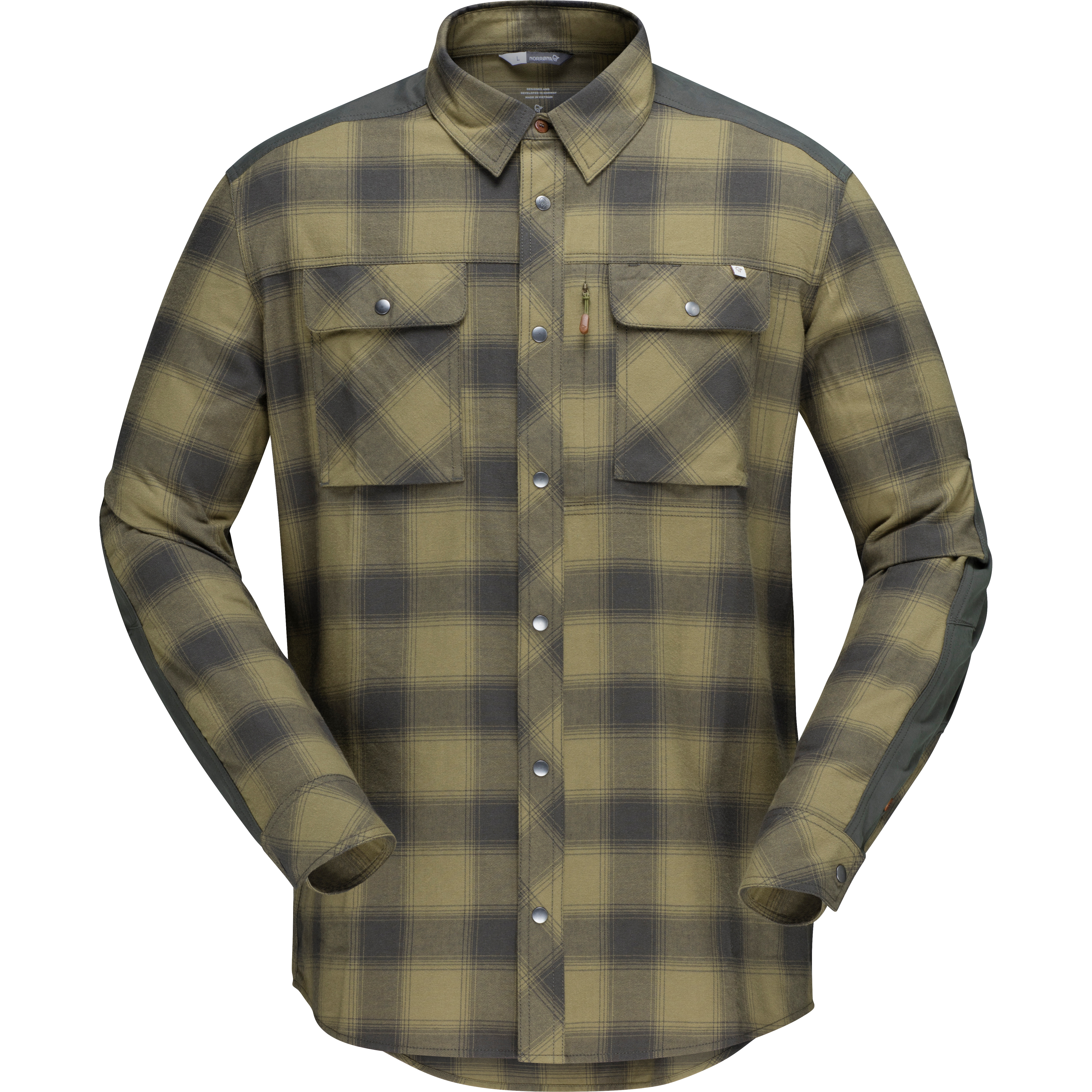 Men’s Svalbard Flannel Shirt Olive Drab/Slate Grey