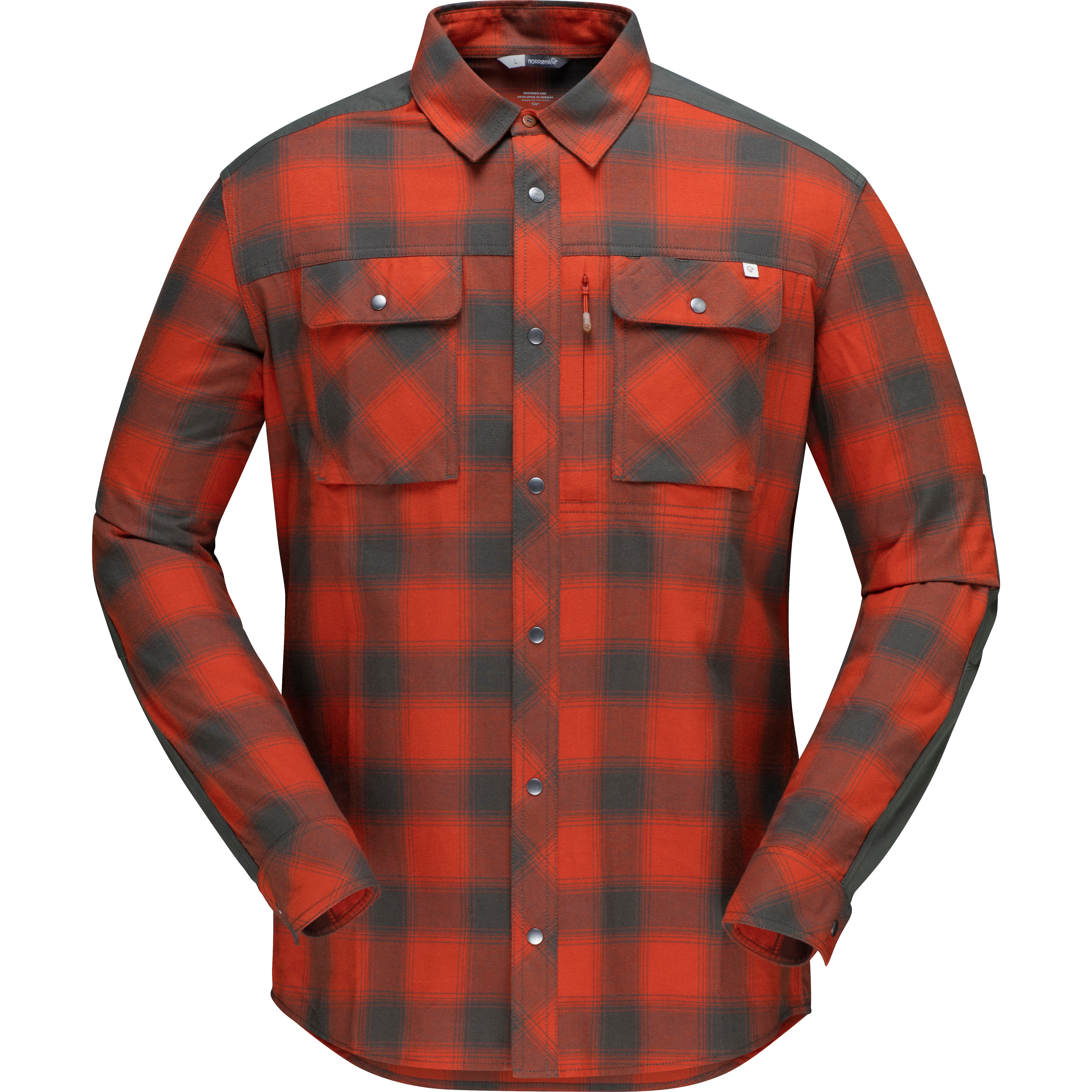 Norrøna Men’s Svalbard Flannel Shirt Rooibos Tea/Slate Grey