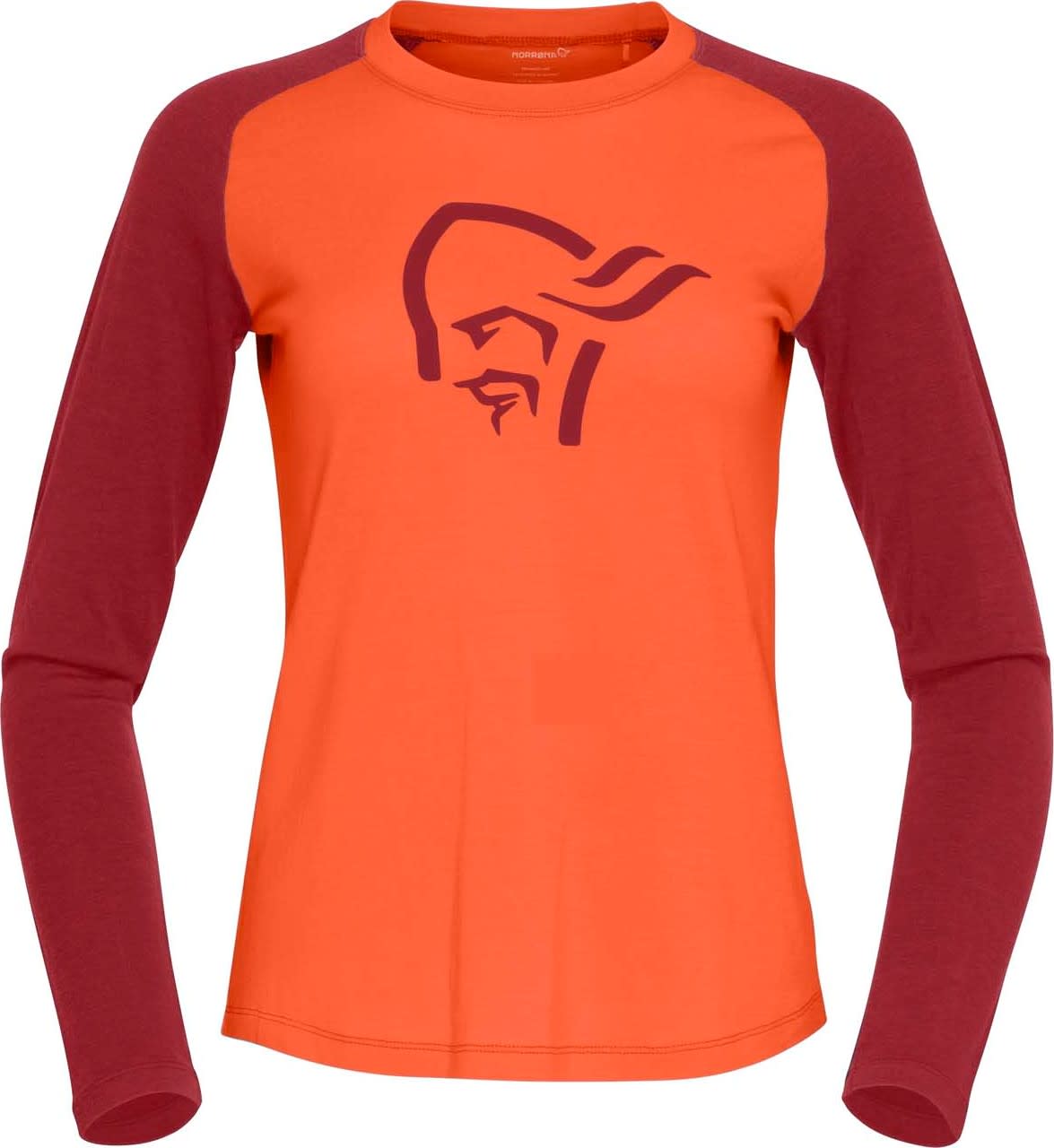 Women’s Norrøna Pureull Long Sleeve Orange Alert/Rhubarb