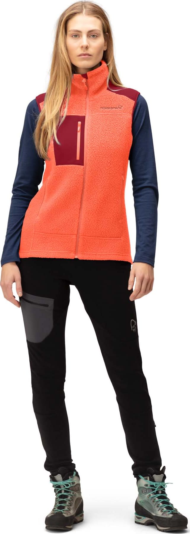 Norrøna Women's Trollveggen Thermal Pro Vest Orange Alert Norrøna