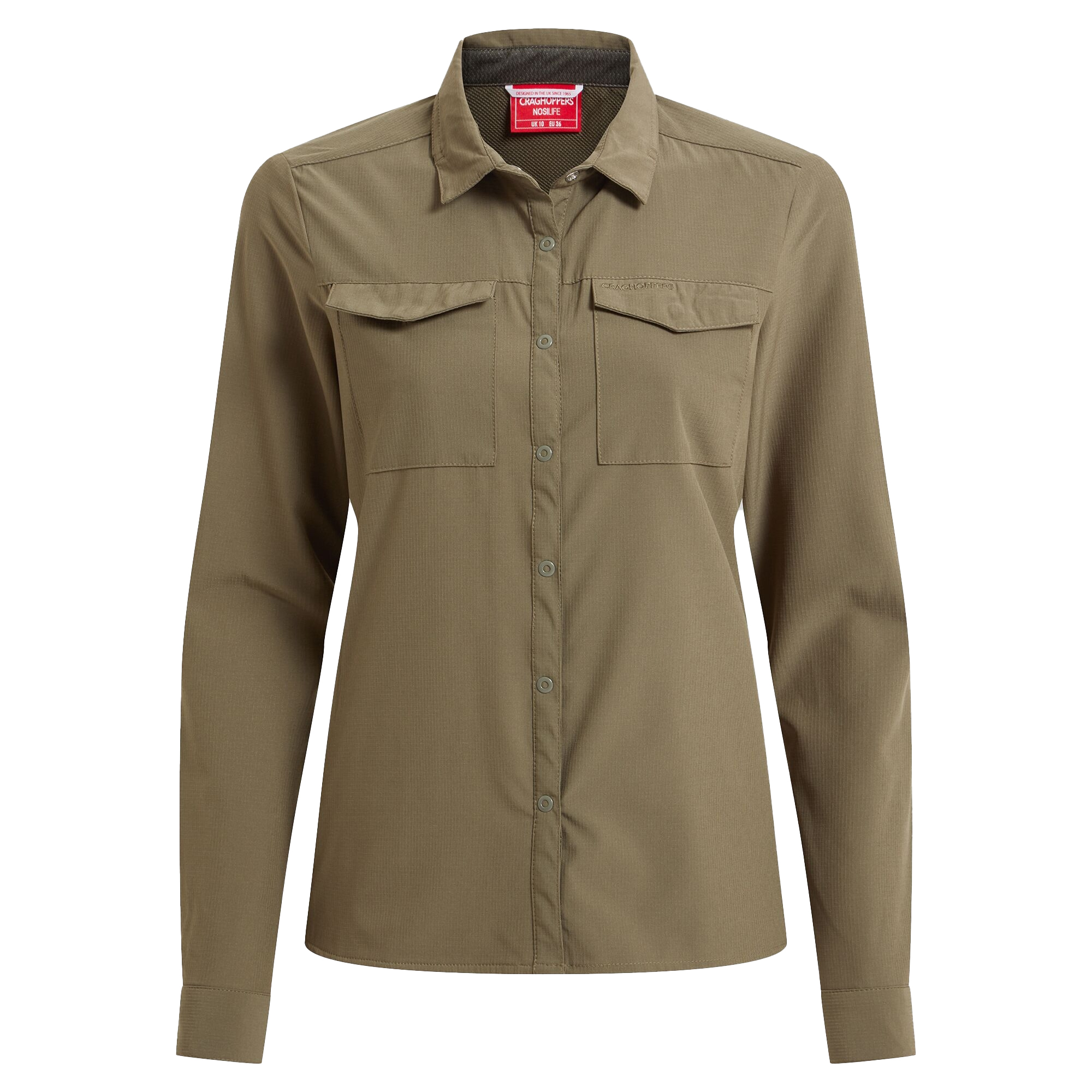 Craghoppers Women’s Nosilife Pro Long Sleeved Shirt V Wild Olive