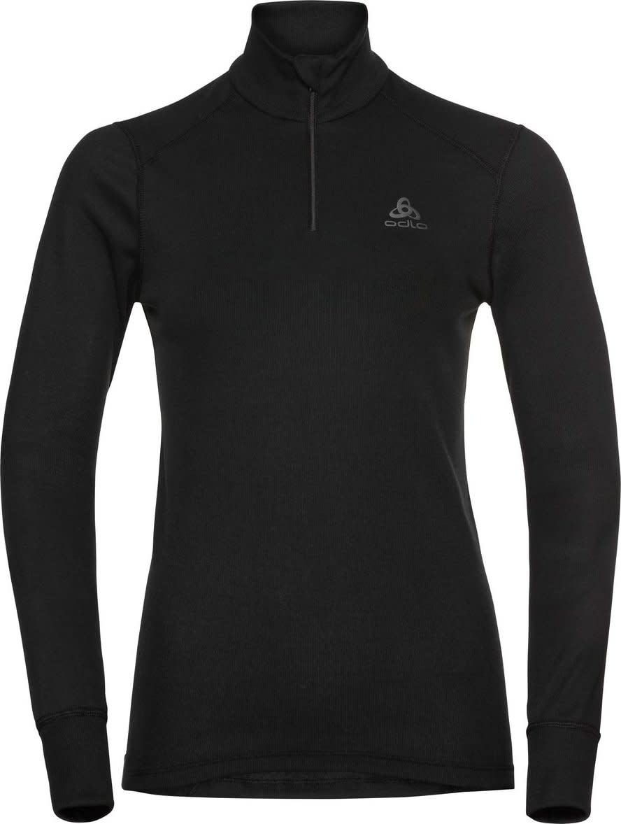 Odlo Women’s Active Warm Eco Half-Zip Turtleneck Base Layer Top Black