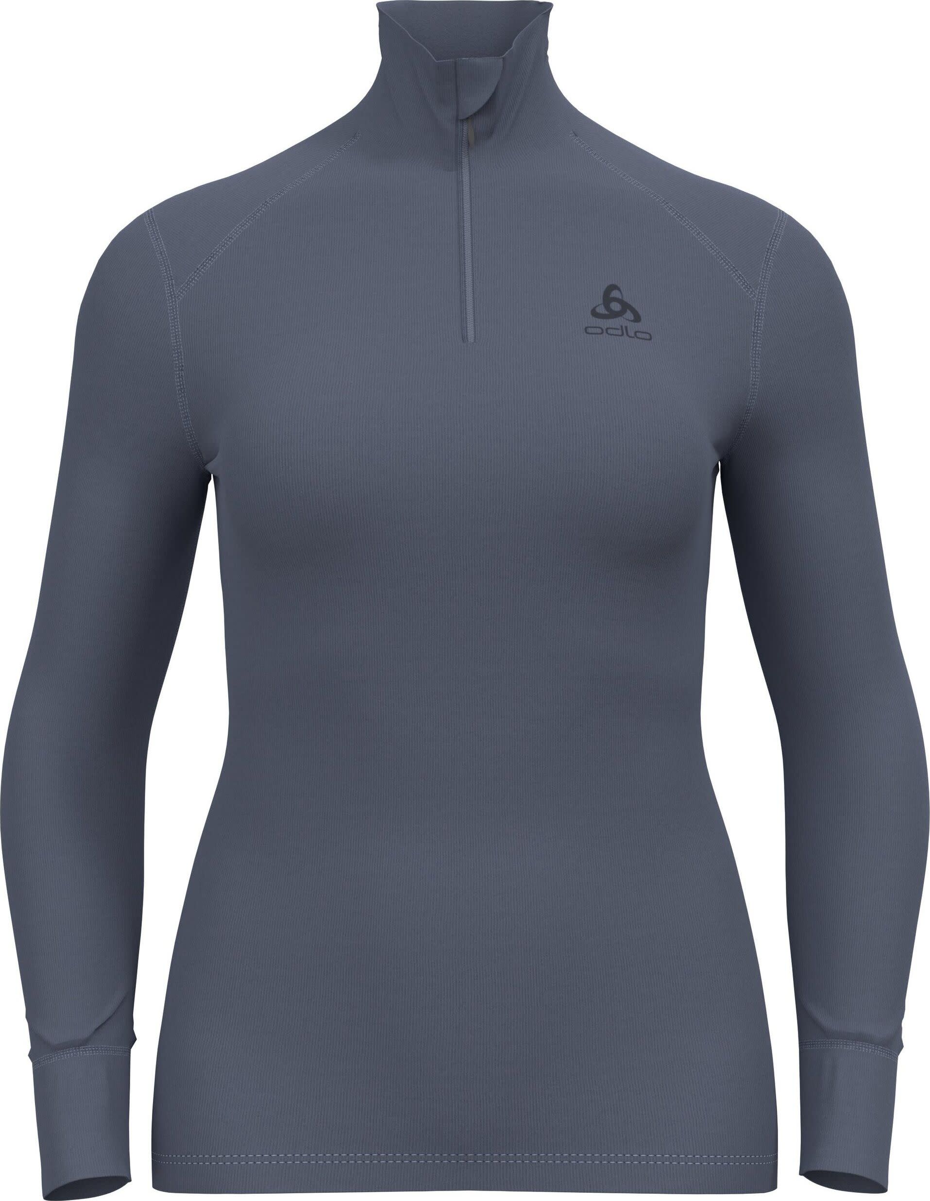 Odlo Women’s Active Warm Eco Half-Zip Turtleneck Base Layer Top Folkstone Gray