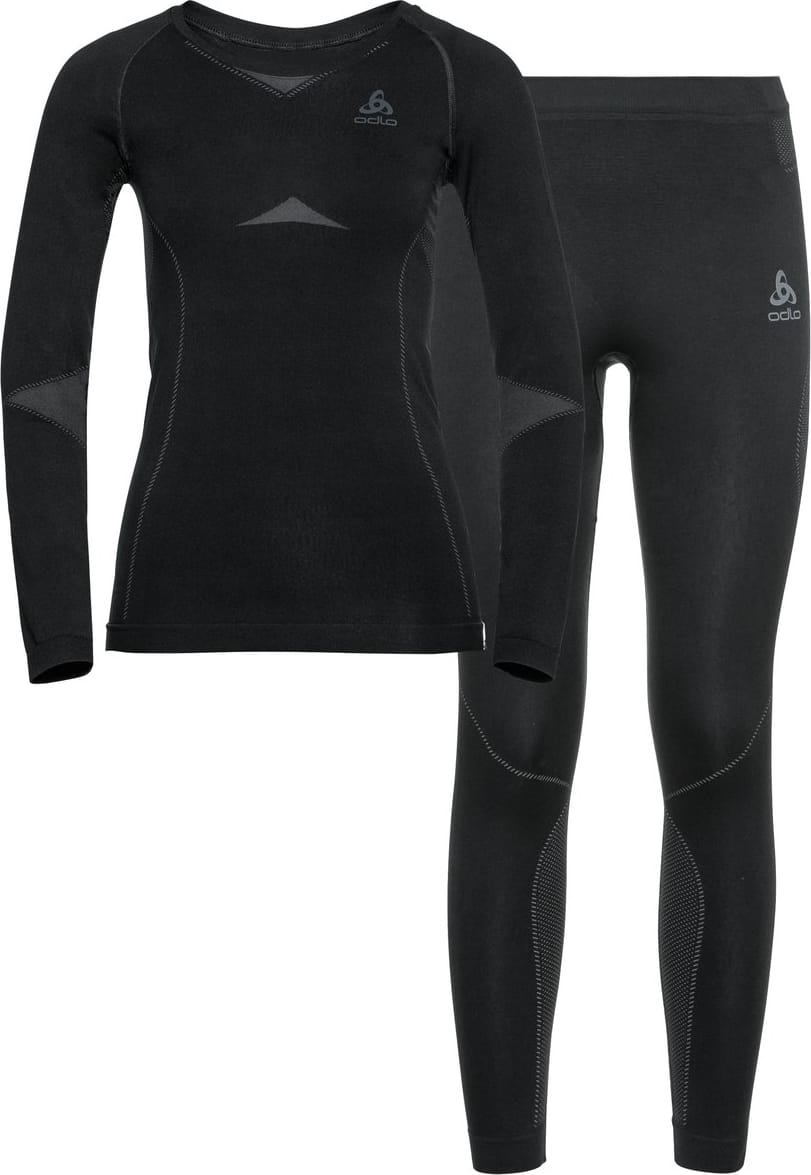 Odlo Women's Set Long Fundamentals Performance Warm Black/Graphite Grey