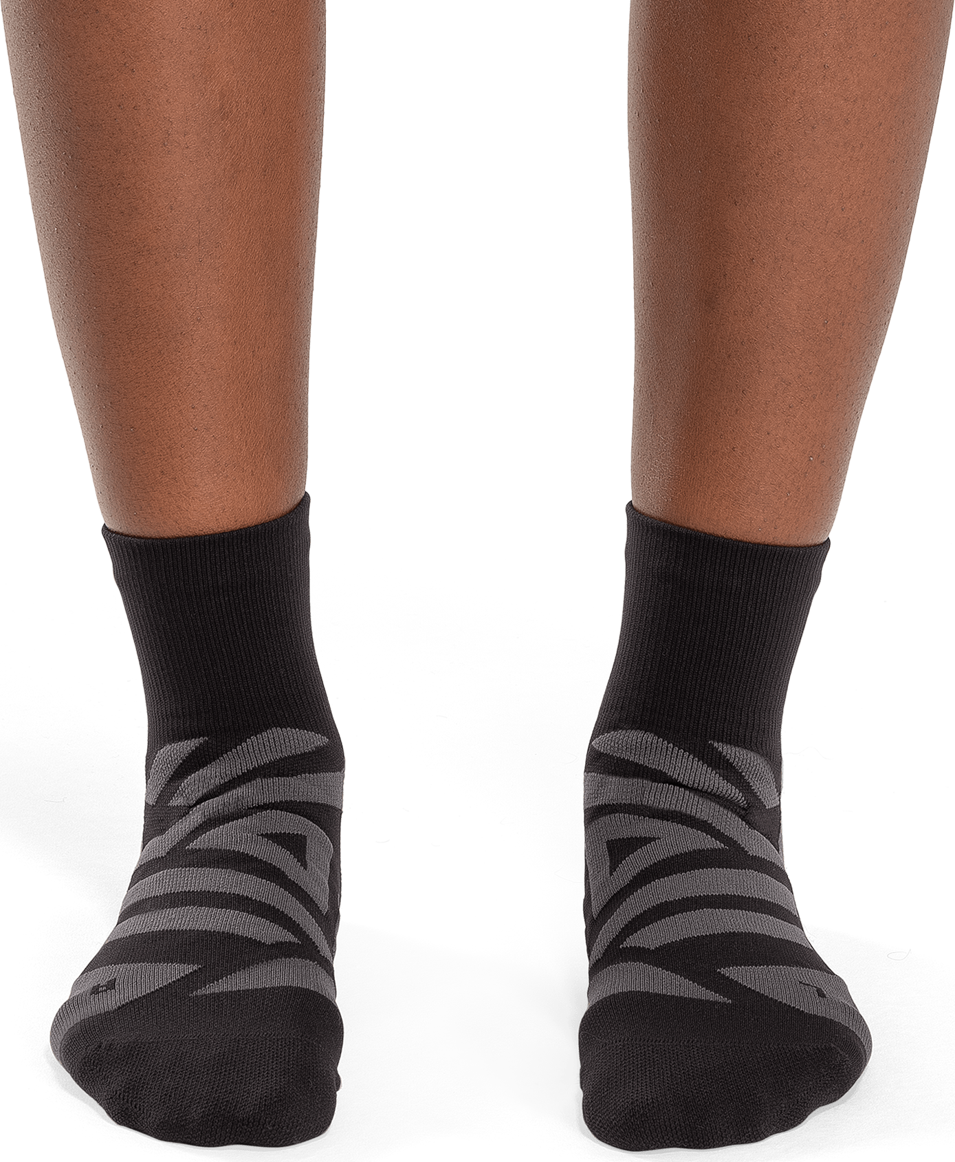 Men's Performance Mid Sock, Black & Shadow