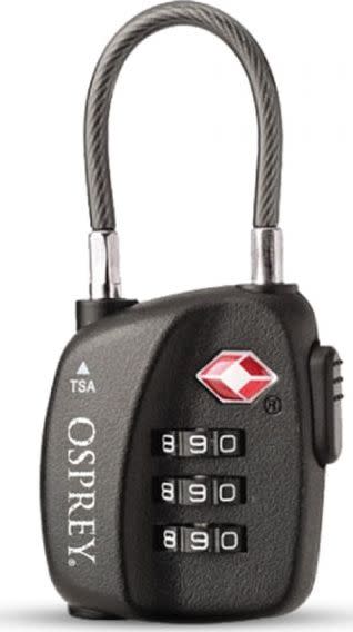 Osprey TSA 3 Dial Cable Lock Black