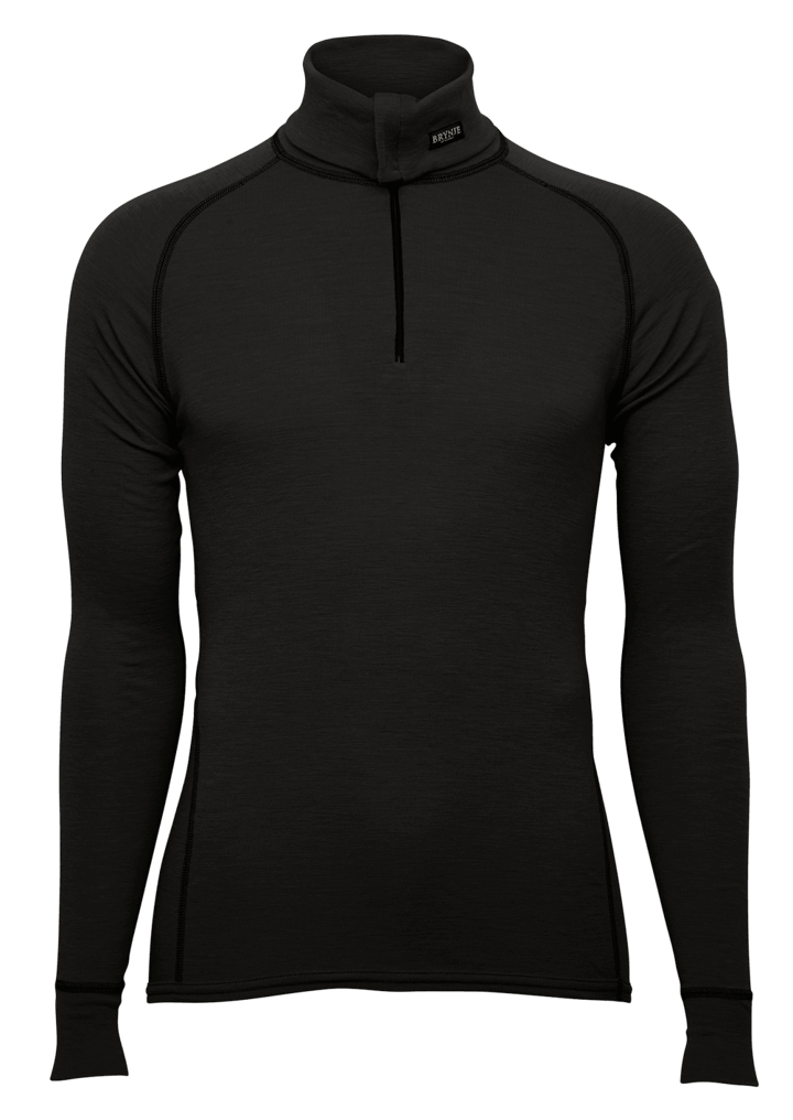 Brynje Unisex Classic Zip Polo Shirt Black Brynje