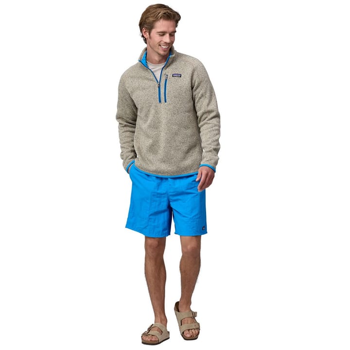 Patagonia M's Better Sweater 1/4 Zip Oar Tan W/vessel Blue Patagonia